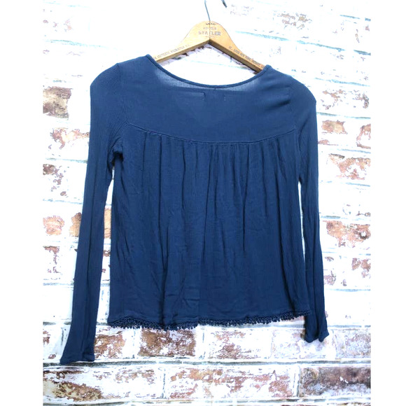 Cape Juby Flowing Long Sleeve Embroidered Tassle Peasant Boho Blouse - Picture 9 of 9